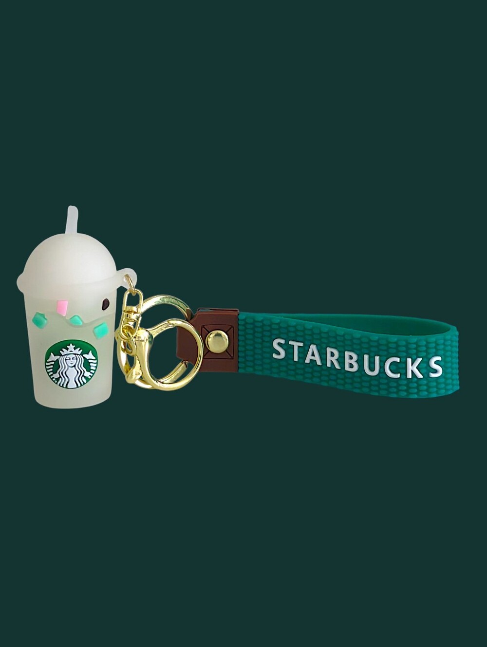 Vanilla Bean Frappuccino Bag Charm / Keychain with Strap